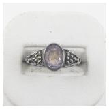 Mexico (Unknown) Floral Leafy Silver Tone Base Metal Band. Size 5 - 5.25.