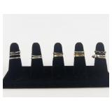 Group of 12 Gold Tone Base Metal Rings. Size 7-7.5.