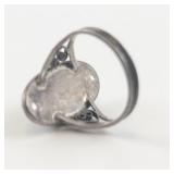 Natural Blister Pearl Sterling Silver Ring. Size 6.5 - 6.75.