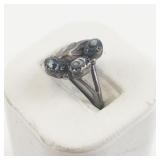 Abalone Leaf Sterling Silver Ring. Size 7.25 - 7.5.