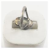 Abalone Leaf Sterling Silver Ring. Size 7.25 - 7.5.