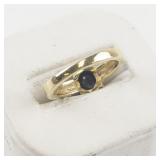 Sapphire & Diamond Gold Plated ring. Size 6 - 6.25.