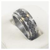Spinning Wave Stainless Steel Ring. Size 6 - 6.25.