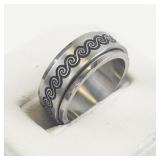 Spinning Wave Stainless Steel Ring. Size 6 - 6.25.