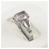 Pink Topaz? Sterling Silver Ring. Size 7 - 7.25.