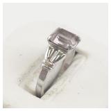 Pink Topaz? Sterling Silver Ring. Size 7 - 7.25.