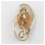 Carved Shell Cameo Gold Filled Wire Wrapped Pendent (No Chain) . ***New Old Stock! Estimated Replacement value $175***
