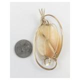 Carved Shell Cameo Gold Filled Wire Wrapped Pendent (No Chain) . ***New Old Stock! Estimated Replacement value $250***
