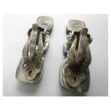 Turquoise Sterling Silver Clip-On Earrings .