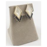 Christian Dior Geometric Gold Plated Clip-On Earrings .