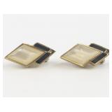 Christian Dior Geometric Gold Plated Clip-On Earrings .