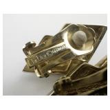 Christian Dior Geometric Gold Plated Clip-On Earrings .