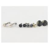 8 pairs  Of Base Metal Stud Earrings .