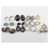 Group of 10 Base Metal Clip-On Earrings .