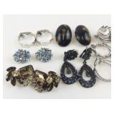 Group of 10 Base Metal Clip-On Earrings .