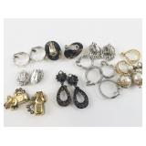 Group of 10 Base Metal Clip-On Earrings .