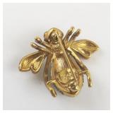 Joan Rivers Blue Crystal Pave Base Metal Bee Brooch.