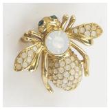 Joan Rivers Opal Crystal Pave Base Metal Bee Brooch.