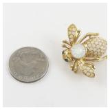 Joan Rivers Opal Crystal Pave Base Metal Bee Brooch.