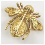 Joan Rivers Opal Crystal Pave Base Metal Bee Brooch.