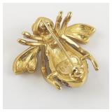 Joan Rivers Purple Crystal Pave base Metal Bee Brooch.