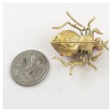 Joan Rivers Red Rhinestone Pave Base Metal Spider Brooch.