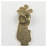 Fish & Crown Enameled Gold Tone Base Metal Gold Tie/Lapel Pin.