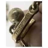 Trifari  White Enamel Lattice Floral Gold Tone Base Metal Necklace & Clip-On Earrings Set.