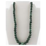 Malachite Bead Necklace & Stud Earrings Set.