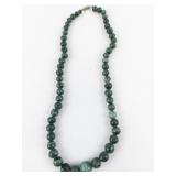 Malachite Bead Necklace & Stud Earrings Set.