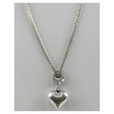 Marsala Heart Charm Sterling Silver Necklace.