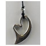 String Of Hearts Silver Tone Base Metal Necklace.