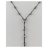 String Of Hearts Silver Tone Base Metal Necklace.