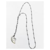 String Of Hearts Silver Tone Base Metal Necklace.