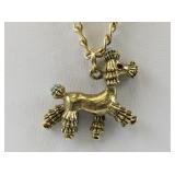 Dreaded Poodle Gold Plated pendant Necklace .