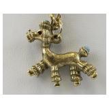 Dreaded Poodle Gold Plated pendant Necklace .