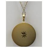 Damascus Bird & Floral Gold Plated pendant Necklace .