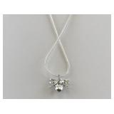 Simple Spider Sterling Silver Pendant Necklace .