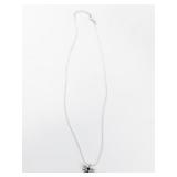 Simple Spider Sterling Silver Pendant Necklace .
