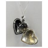 Designs by FMC Marcasite & Onyx Sterling Silver Pendant Necklace .