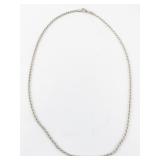 Sunstone  20" Sterling Silver Rope Chain Necklace.