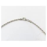 Sunstone  20" Sterling Silver Rope Chain Necklace.