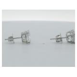 Pair of 3ct. Total Weight 14k white gold and solitaire lab grown diamond earrings. ***Estimated Replacement Value $3000***