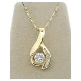 14K Yellow Gold 1.04ct Round Brilliant NATURAL Diamond Pendant Necklace. ***Appraised Value $14,000***