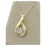 14K Yellow Gold 1.04ct Round Brilliant NATURAL Diamond Pendant Necklace. ***Appraised Value $14,000***