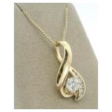 14K Yellow Gold 1.04ct Round Brilliant NATURAL Diamond Pendant Necklace. ***Appraised Value $14,000***