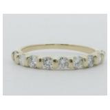 9 Round Brilliant Cut Diamond 14K Yellow Gold Half Eternity Band. Size 7.