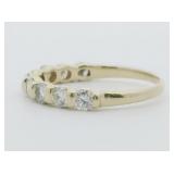 9 Round Brilliant Cut Diamond 14K Yellow Gold Half Eternity Band. Size 7.