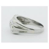 Beautiful!!! Three Row Of 21 3/4Cttw Round Brillant Cut Diamond 14K White Gold Ring, Set With Natural Diamond. Size 6.