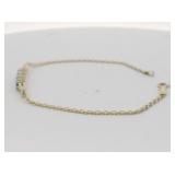 Vintage Emerald & Diamond 14K Yellow Gold Bracelet.